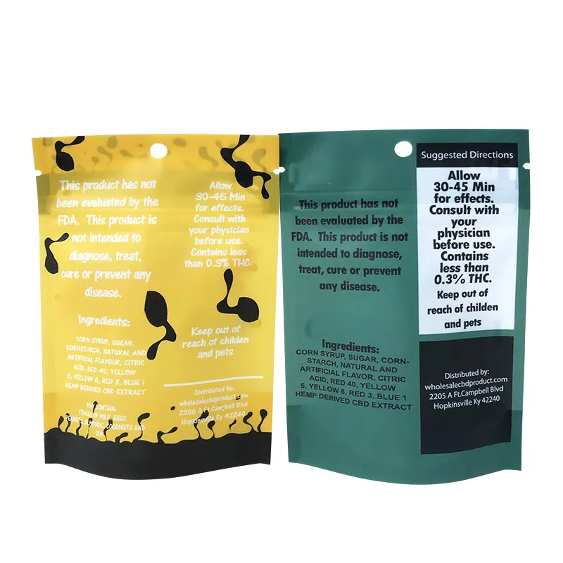 Stand Up Food Pouches Low MOQ Available
