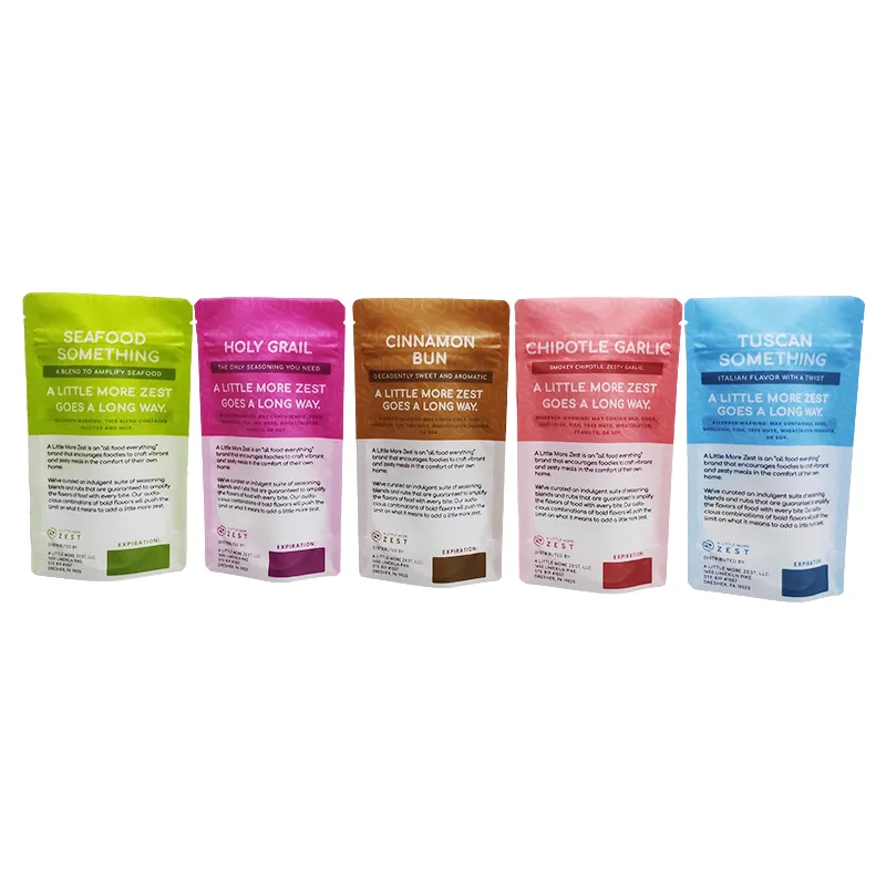Resealable Stand Up Pouch Bags Low MOQ
