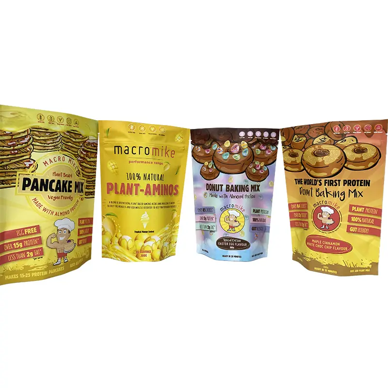 Flat Bottom Stand Up Pouches Low MOQ Wholesale